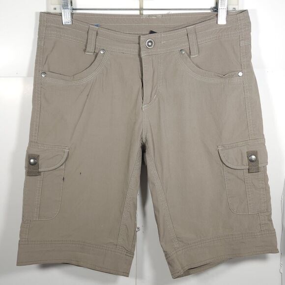 Kuhl Women’s Vintage Patimadye US8 Khaki Stretch Outdoor Hiking Cargo Shorts - Picture 2 of 10